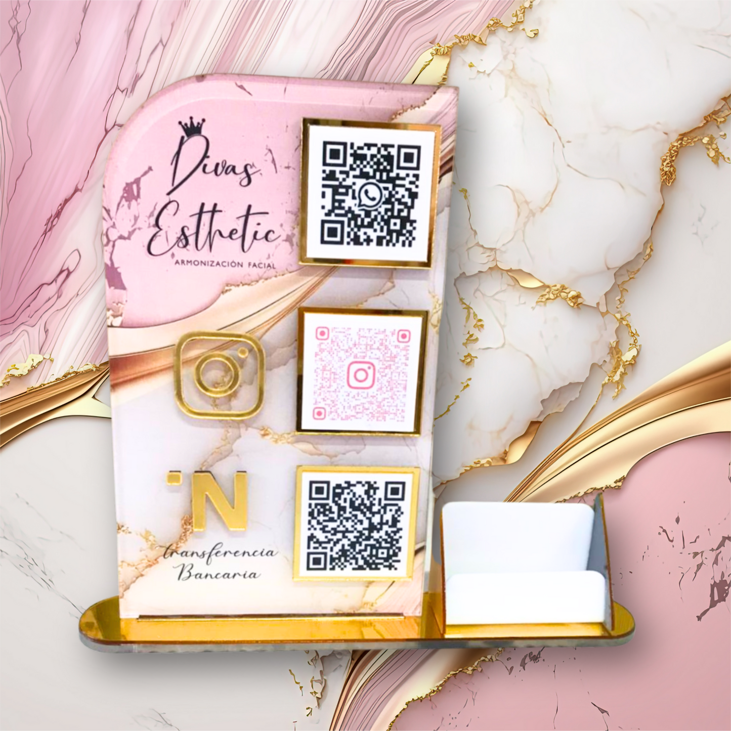 070 | QR talker with Divas Esthetic style card holder