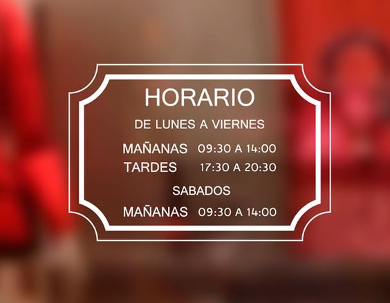 046 | Adhesivo horario de atención