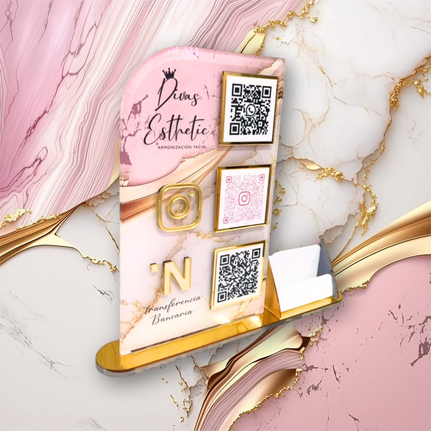 070 | QR talker with Divas Esthetic style card holder