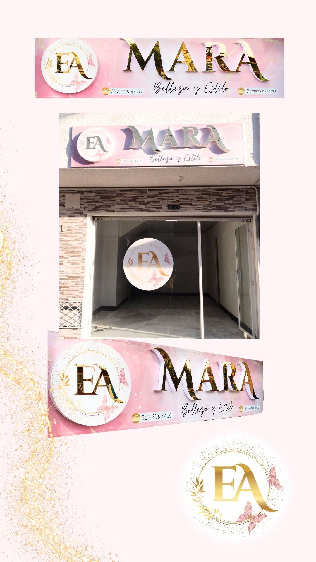015 | Notice with logo and name in 3D illuminated 2.4mt x 60cm