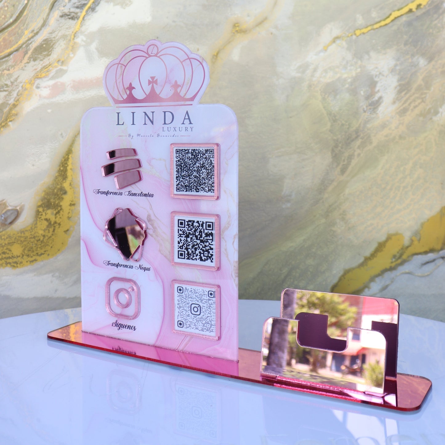071 | QR talker with Linda Luxury style card holder